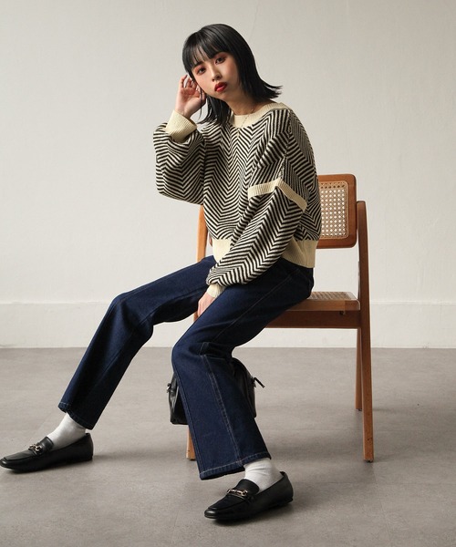 Chillfar(チルファー)の「ジャガードラウンドショートニット(ニット/セーター・レディース・ブラック系/ブラック系1/ベージュ系/ベージュ系1・MEDIUM/LARGE)」の22枚目の写真