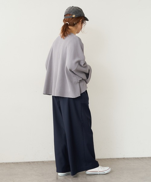 PUAL CE CIN（ピュアルセシン）の「ワッフルヘンリーネックロングスリーブ（Tシャツ/カットソー・レディース・ベージュ/グレー/オフホワイト・FREE）」の15枚目の写真