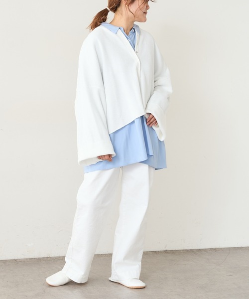 PUAL CE CIN（ピュアルセシン）の「ワッフルヘンリーネックロングスリーブ（Tシャツ/カットソー・レディース・ベージュ/グレー/オフホワイト・FREE）」の5枚目の写真