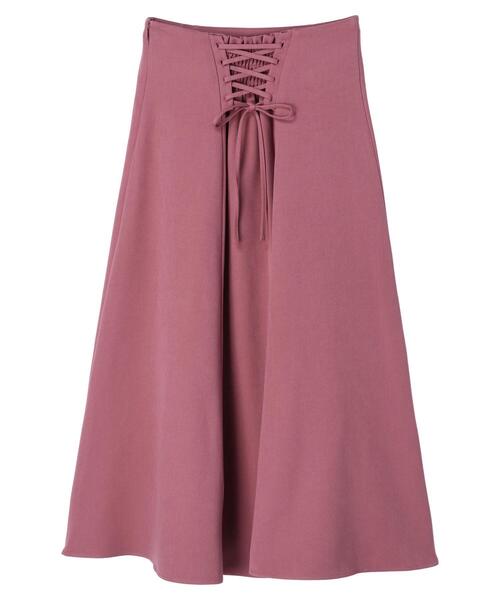 earth music&ecology（アースミュージックアンドエコロジー）の「レースアップフレアスカート＊（スカート・レディース・ブラック/ベージュ/ピンク・FREE）」の17枚目の写真