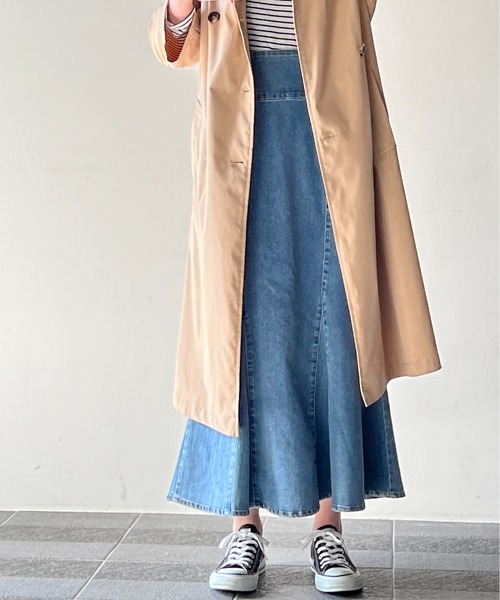 NOMAE(ノーマエ)の「ストレッチデニムマーメイドスカート(スカート・レディース・ライトブルー/ダークブルー/ブルー・FREE)」の15枚目の写真