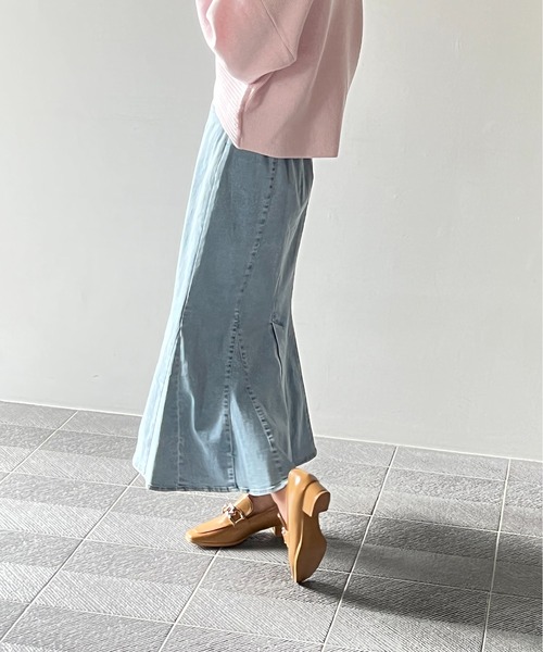 NOMAE(ノーマエ)の「ストレッチデニムマーメイドスカート(スカート・レディース・ライトブルー/ダークブルー/ブルー・FREE)」の18枚目の写真