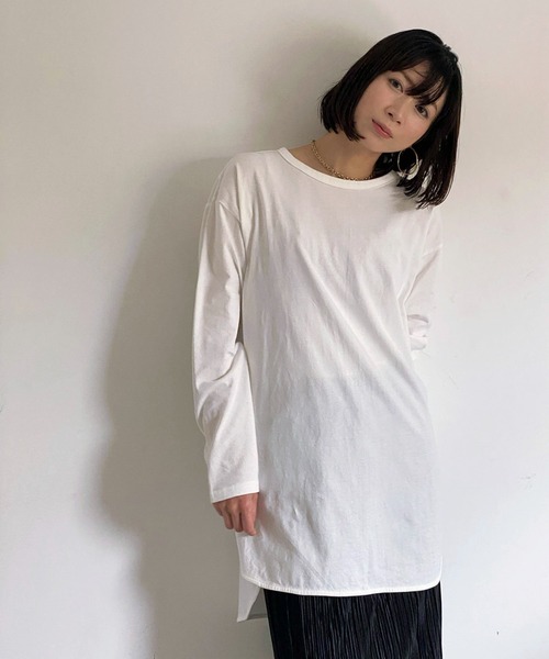 ottilie(オティーリエ)の「ラウンドヘムロングスリーブT(Tシャツ/カットソー・レディース・オフホワイト・FREE)」の6枚目の写真