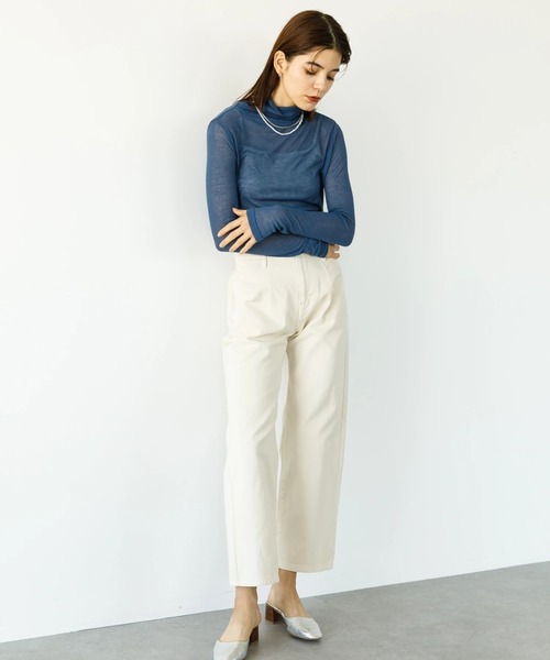 koe（コエ）の「シアーカットリブゆるタートル*（タンクトップ・レディース・ブルー・FREE）」の5枚目の写真