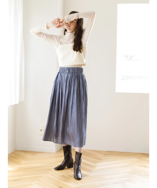 koe（コエ）の「シアーカットリブゆるタートル*（タンクトップ・レディース・ブルー・FREE）」の16枚目の写真