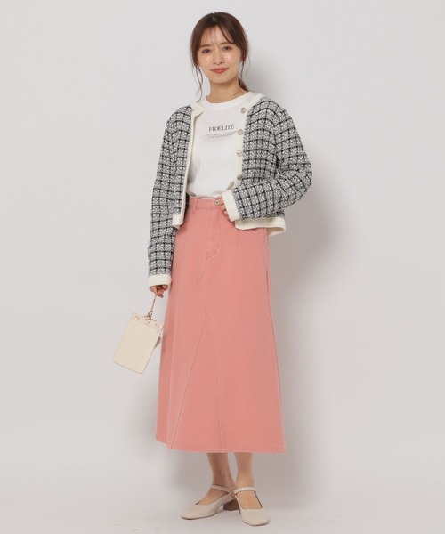 mysty woman（ミスティウーマン）の「USED加工フレアスカート 269644（デニムスカート・レディース・ベージュ/ピンク/モカ・FREE）」の8枚目の写真