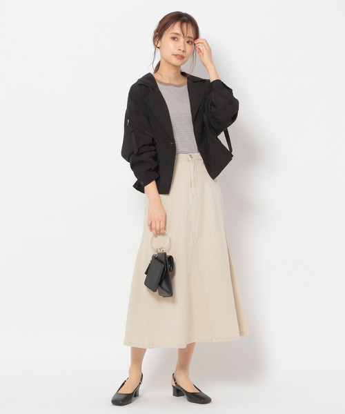 mysty woman（ミスティウーマン）の「USED加工フレアスカート 269644（デニムスカート・レディース・ベージュ/ピンク/モカ・FREE）」の9枚目の写真