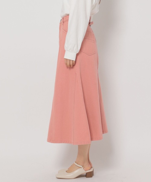 mysty woman（ミスティウーマン）の「USED加工フレアスカート 269644（デニムスカート・レディース・ベージュ/ピンク/モカ・FREE）」の12枚目の写真