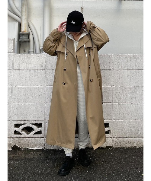 ENVYM（アンビー）の「ルーズトレンチＣＴ（トレンチコート・レディース・チェック/ベージュ/ブラック・FREE）」の5枚目の写真