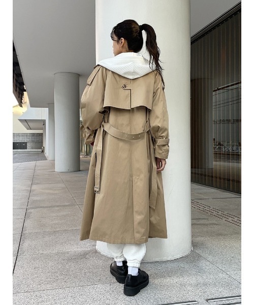 ENVYM（アンビー）の「ルーズトレンチＣＴ（トレンチコート・レディース・チェック/ベージュ/ブラック・FREE）」の12枚目の写真