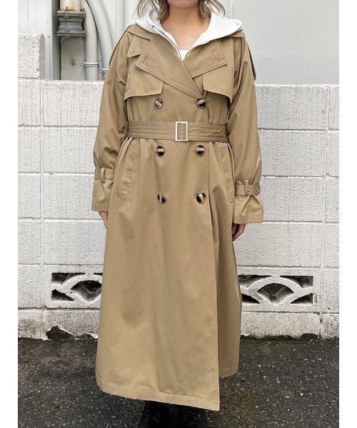 ENVYM（アンビー）の「ルーズトレンチＣＴ（トレンチコート・レディース・チェック/ベージュ/ブラック・FREE）」の14枚目の写真