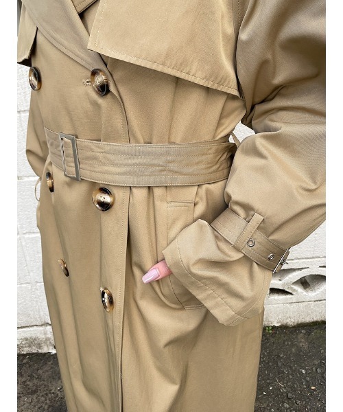 ENVYM（アンビー）の「ルーズトレンチＣＴ（トレンチコート・レディース・チェック/ベージュ/ブラック・FREE）」の18枚目の写真