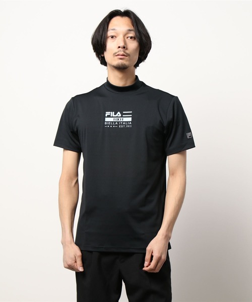 Fila Golf フィラゴルフ ブランドロゴ ストレッチ メッシュ切替 スムースモックネックシャツ 吸汗速乾 Uvカット ゴルフウェア メンズ シャツ ブラウス Fila Golf フィラゴルフ のファッション通販 Zozotown