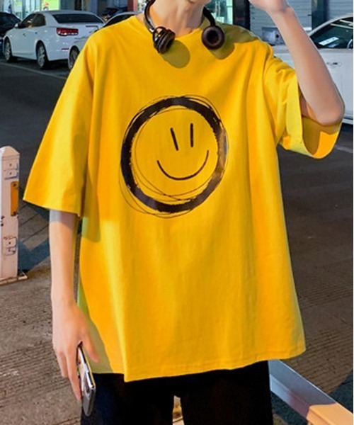 NEW GENTLEMAN（ニュージェントルマン）の「スマイル ビッグT（Tシャツ/カットソー・メンズ・ホワイト/ブラック/ネイビー/イエロー・M/L/XL）」の4枚目の写真