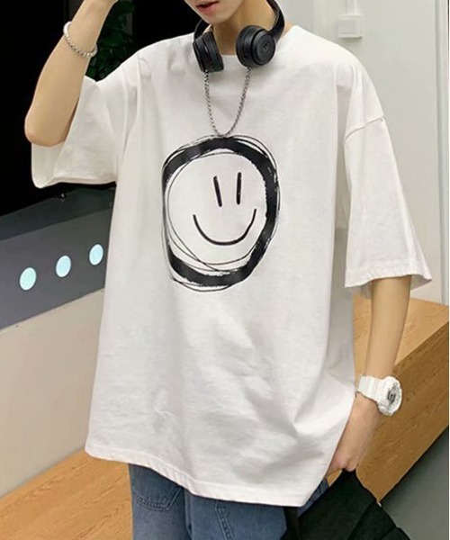 NEW GENTLEMAN（ニュージェントルマン）の「スマイル ビッグT（Tシャツ/カットソー・メンズ・ホワイト/ブラック/ネイビー/イエロー・M/L/XL）」の5枚目の写真