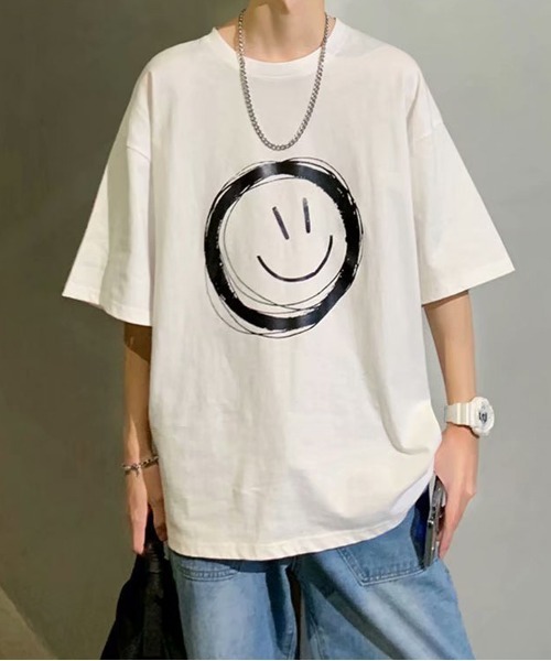 NEW GENTLEMAN（ニュージェントルマン）の「スマイル ビッグT（Tシャツ/カットソー・メンズ・ホワイト/ブラック/ネイビー/イエロー・M/L/XL）」の6枚目の写真