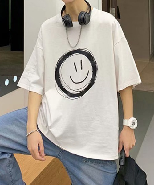 NEW GENTLEMAN（ニュージェントルマン）の「スマイル ビッグT（Tシャツ/カットソー・メンズ・ホワイト/ブラック/ネイビー/イエロー・M/L/XL）」の7枚目の写真