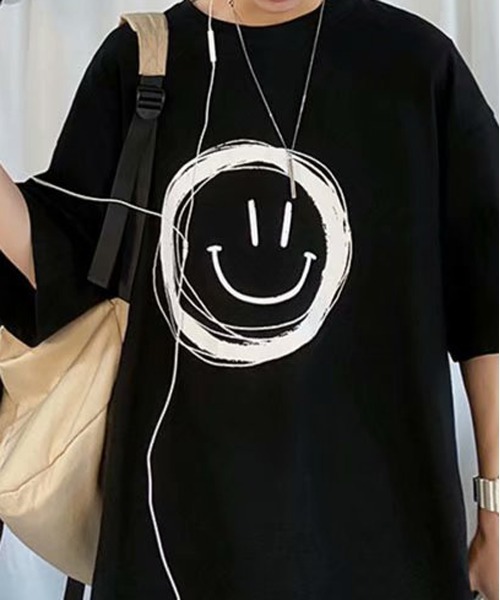 NEW GENTLEMAN（ニュージェントルマン）の「スマイル ビッグT（Tシャツ/カットソー・メンズ・ホワイト/ブラック/ネイビー/イエロー・M/L/XL）」の8枚目の写真