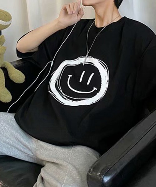 NEW GENTLEMAN（ニュージェントルマン）の「スマイル ビッグT（Tシャツ/カットソー・メンズ・ホワイト/ブラック/ネイビー/イエロー・M/L/XL）」の9枚目の写真