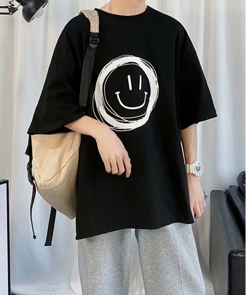 NEW GENTLEMAN（ニュージェントルマン）の「スマイル ビッグT（Tシャツ/カットソー・メンズ・ホワイト/ブラック/ネイビー/イエロー・M/L/XL）」の10枚目の写真