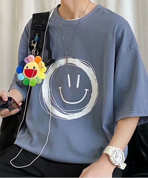 NEW GENTLEMAN（ニュージェントルマン）の「スマイル ビッグT（Tシャツ/カットソー・メンズ・ホワイト/ブラック/ネイビー/イエロー・M/L/XL）」の15枚目の写真