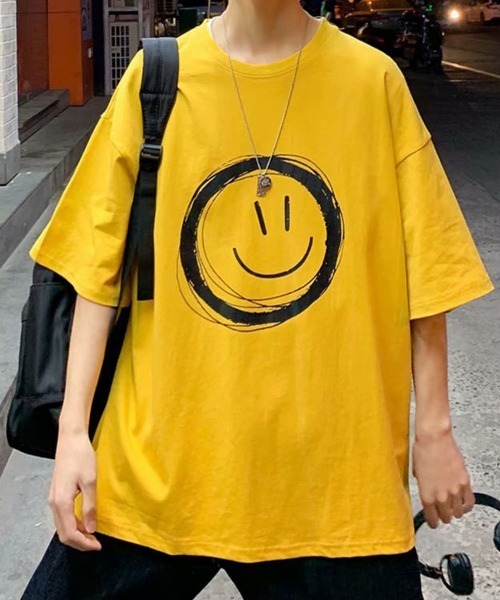 NEW GENTLEMAN（ニュージェントルマン）の「スマイル ビッグT（Tシャツ/カットソー・メンズ・ホワイト/ブラック/ネイビー/イエロー・M/L/XL）」の18枚目の写真