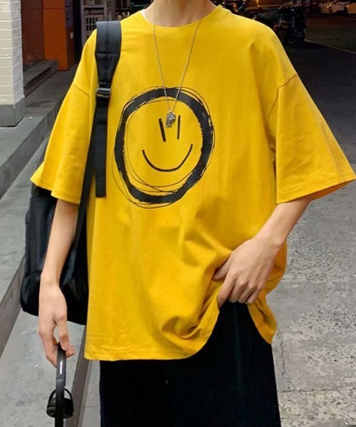 NEW GENTLEMAN（ニュージェントルマン）の「スマイル ビッグT（Tシャツ/カットソー・メンズ・ホワイト/ブラック/ネイビー/イエロー・M/L/XL）」の20枚目の写真