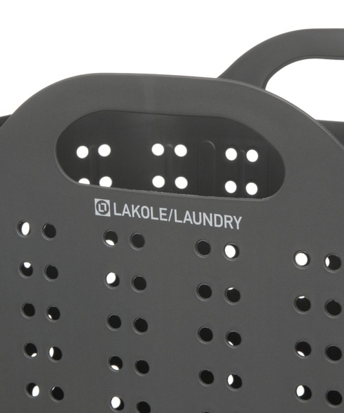 LAKOLE（ラコレ）の「ドットランドリーバスケット(M) / 272548（ランドリーグッズ・レディース・チャコール/アイボリー・FREE）」の6枚目の写真