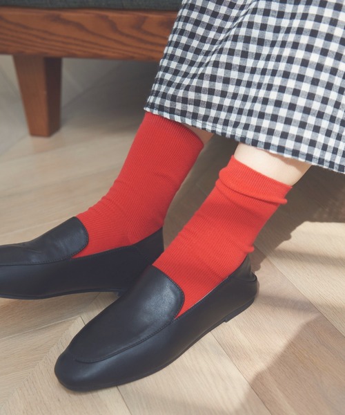 Libra Cue（リブラ キュー）の「コットンカラーソックス（ソックス/靴下・レディース・レッド/グリーン/ブルー/イエロー・FREE）」の4枚目の写真