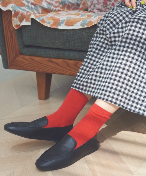 Libra Cue（リブラ キュー）の「コットンカラーソックス（ソックス/靴下・レディース・レッド/グリーン/ブルー/イエロー・FREE）」の5枚目の写真