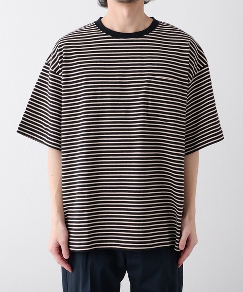 CIAOPANIC TYPY（チャオパニックティピー）の「レトロボーダー半袖Tee（Tシャツ/カットソー・メンズ・ブラック/サックスブルー/オフホワイト/ネイビー/ベージュ・M/L）」の15枚目の写真