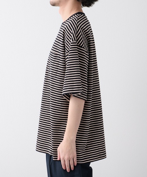 CIAOPANIC TYPY（チャオパニックティピー）の「レトロボーダー半袖Tee（Tシャツ/カットソー・メンズ・ブラック/サックスブルー/オフホワイト/ネイビー/ベージュ・M/L）」の21枚目の写真