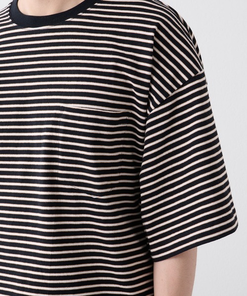 CIAOPANIC TYPY（チャオパニックティピー）の「レトロボーダー半袖Tee（Tシャツ/カットソー・メンズ・ブラック/サックスブルー/オフホワイト/ネイビー/ベージュ・M/L）」の12枚目の写真