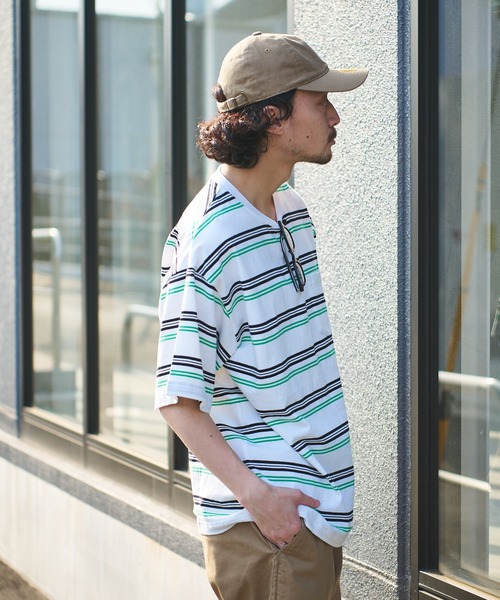 CIAOPANIC TYPY（チャオパニックティピー）の「レトロボーダー半袖Tee（Tシャツ/カットソー・メンズ・ブラック/サックスブルー/オフホワイト/ネイビー/ベージュ・M/L）」の17枚目の写真