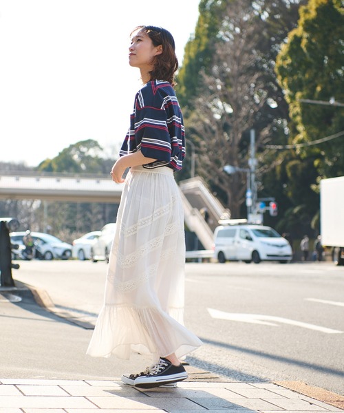 CIAOPANIC TYPY（チャオパニックティピー）の「レトロボーダー半袖Tee（Tシャツ/カットソー・メンズ・ブラック/サックスブルー/オフホワイト/ネイビー/ベージュ・M/L）」の8枚目の写真