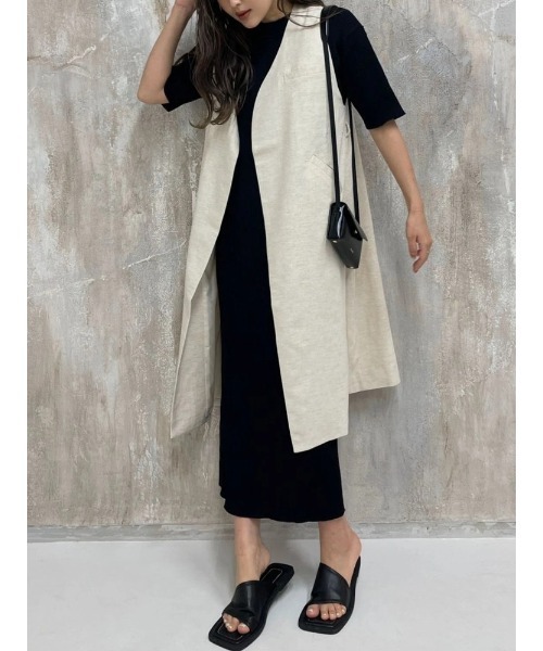 TRUNC(トランクエイティーエイト)の「Nocolla Long Gilet jacket(その他アウター・レディース・カーキ/ブラック/アイボリー・FREE)」の2枚目の写真