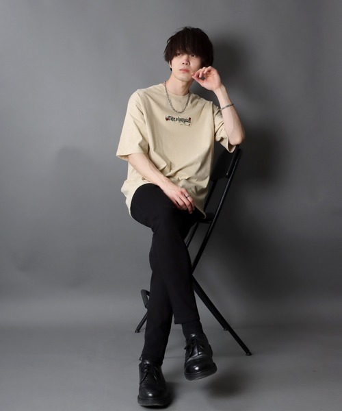 SITRY(シトリー)の「oversize rose embroidery T-shirt/オーバーサイズ 薔薇刺繍 Tシャツ(Tシャツ/カットソー・メンズ・ホワイト/ブラック/ベージュ・M/L)」の12枚目の写真