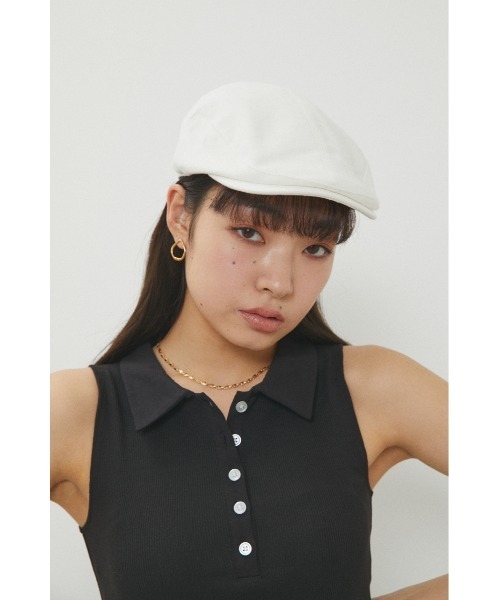 LAGUA GEM(ラグアジェム)の「LINEN LIKE HUNTING CAP(キャップ・レディース・ブラック/オフホワイト・FREE)」の10枚目の写真