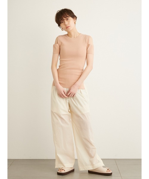 emmi（エミ）の「【emmi atelier】ナイロンシアーロングパンツ（その他パンツ・レディース・ブラック/オフホワイト・FREE）」の15枚目の写真