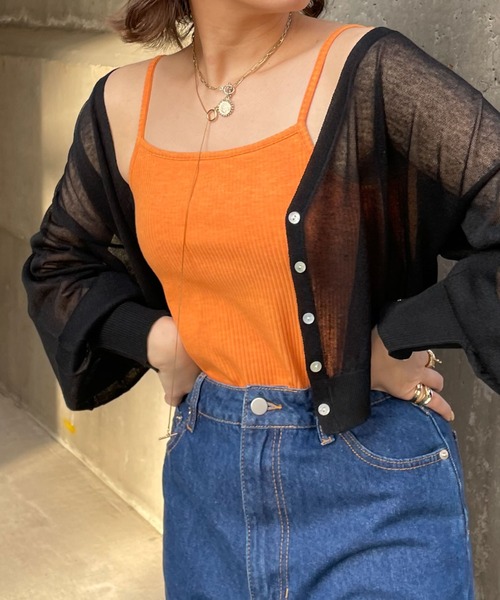 archives(アルシーヴ)の「カップ付カラーミックスキャミソール(キャミソール・レディース・グレー/イエロー/オレンジ/アイボリー・MEDIUM)」の13枚目の写真