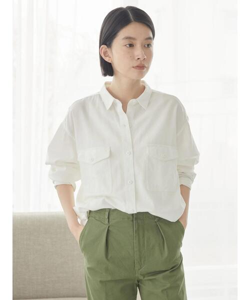 AMERICAN HOLIC（アメリカンホリック）の「Wポケットcottonジョーゼットシャツ（シャツ/ブラウス・レディース・オフホワイト/カーキ/ライトベージュ・M/L）」の14枚目の写真