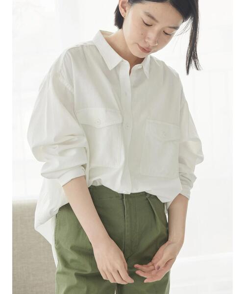AMERICAN HOLIC（アメリカンホリック）の「Wポケットcottonジョーゼットシャツ（シャツ/ブラウス・レディース・オフホワイト/カーキ/ライトベージュ・M/L）」の17枚目の写真