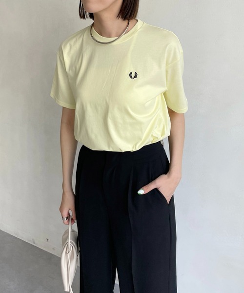 FRED PERRY（フレッドペリー）の「【FRED PERRY/フレッドペリー】高密度WOMENS Tシャツ（Tシャツ/カットソー・レディース・ホワイト/ブラック/イエロー/ピンク・FREE）」の8枚目の写真