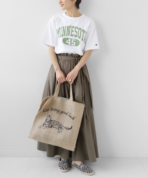 Champion(チャンピオン)の「別注【CHAMPION】*RELUME 20s/1 USA Cotton Jersey:ロゴTシャツ(Tシャツ/カットソー・レディース・ホワイト/ネイビー/ピンク/ベージュ系その他/グリーン系その他・LARGE)」の6枚目の写真