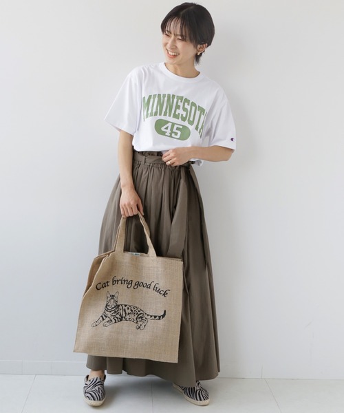 Champion(チャンピオン)の「別注【CHAMPION】*RELUME 20s/1 USA Cotton Jersey:ロゴTシャツ(Tシャツ/カットソー・レディース・ホワイト/ネイビー/ピンク/ベージュ系その他/グリーン系その他・LARGE)」の7枚目の写真