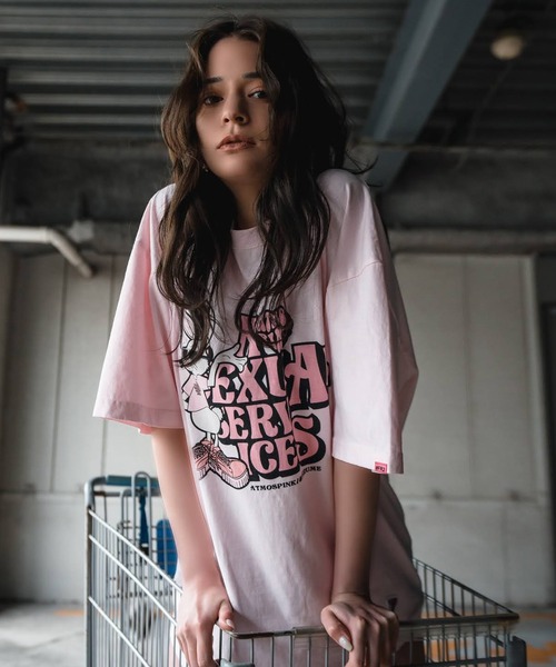 FR2(エフアールツー)の「#FR2梅×atmos pink BUNNY MAYZE T-SHIRT / エフアールツーウメ アトモスピンク バニー メイズ ティーシャツ【SP】(Tシャツ/カットソー・レディース・ホワイト/ピンク・FREE)」の2枚目の写真