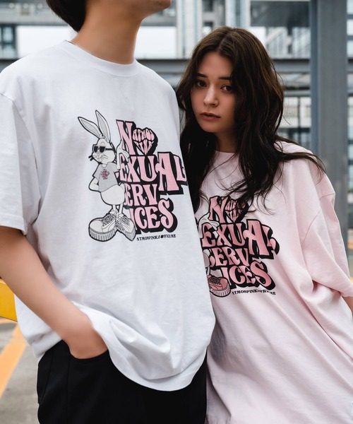 FR2(エフアールツー)の「#FR2梅×atmos pink BUNNY MAYZE T-SHIRT / エフアールツーウメ アトモスピンク バニー メイズ ティーシャツ【SP】(Tシャツ/カットソー・レディース・ホワイト/ピンク・FREE)」の5枚目の写真