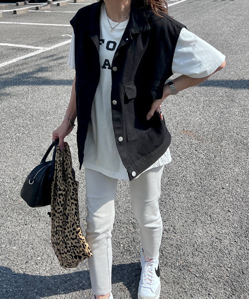 ISOOK（アイスー）の「Denim gillet jacket / デニムジレジャケット（chiica select）（その他アウター・レディース・ブラック/ブルー・FREE）」の10枚目の写真