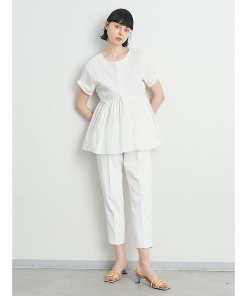 美品ELENDEEK フード付きアイボリーチュニック