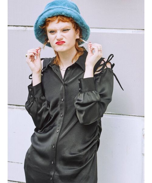 jouetie（ジュエティ）の「ショルダーリボンワンピース（ワンピース・レディース・ブラック/パープル/グリーン・MEDIUM）」の10枚目の写真